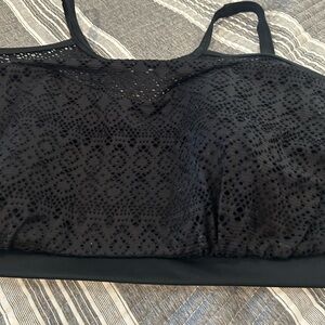 NWOT Cacique Elegant Black Lace Swim Bralette Top Plus Size 28
